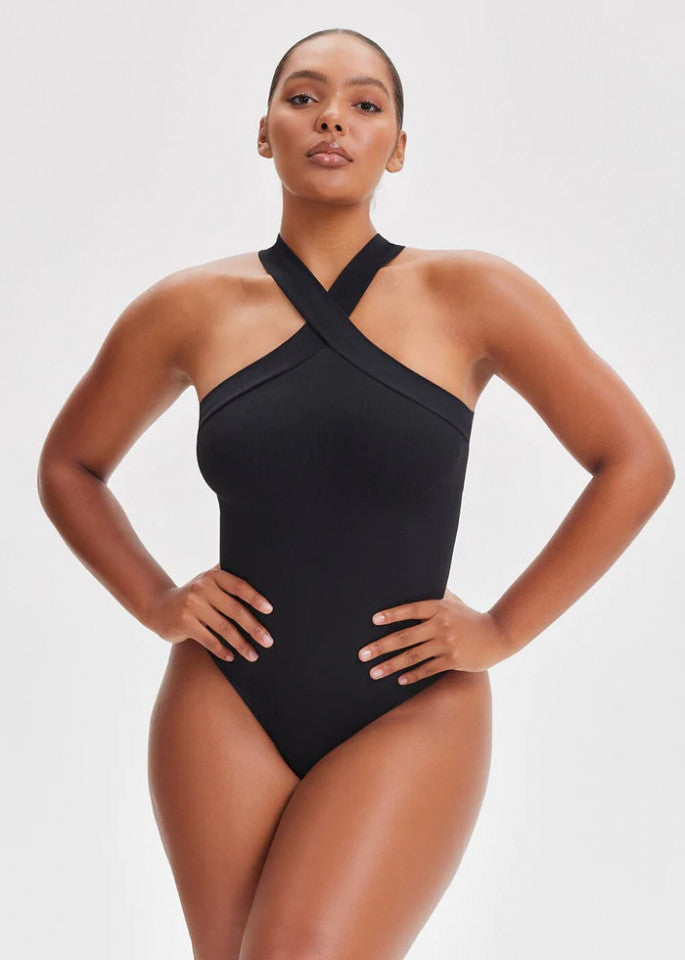 Cross-Strap Tummy Control Bodysuit