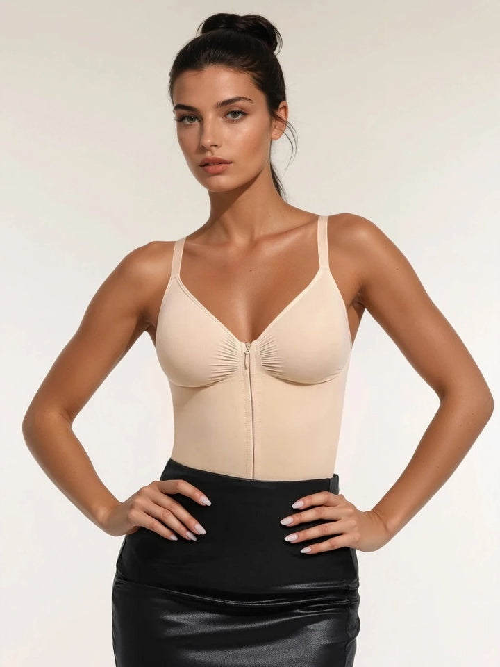 Zip Thong Bodysuit with 3D Cups
