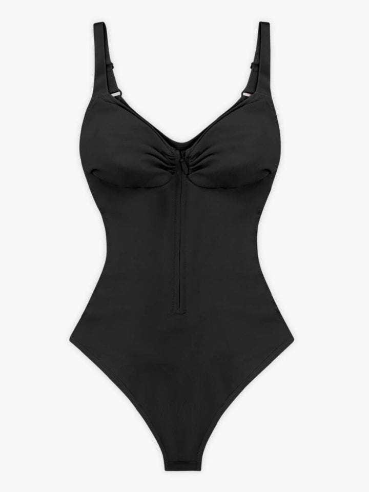 Zip Thong Bodysuit with 3D Cups