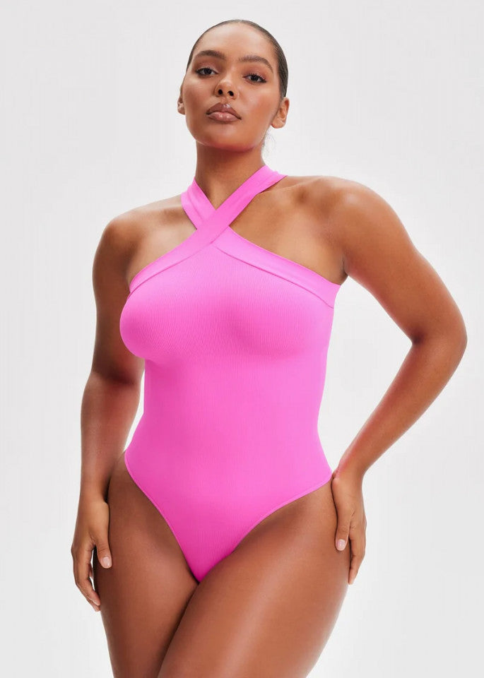 Cross-Strap Tummy Control Bodysuit