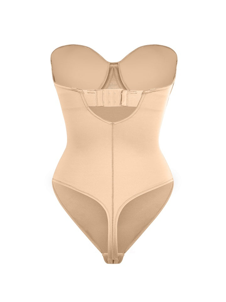 Seamless Thong Bodysuit with Padded Cups