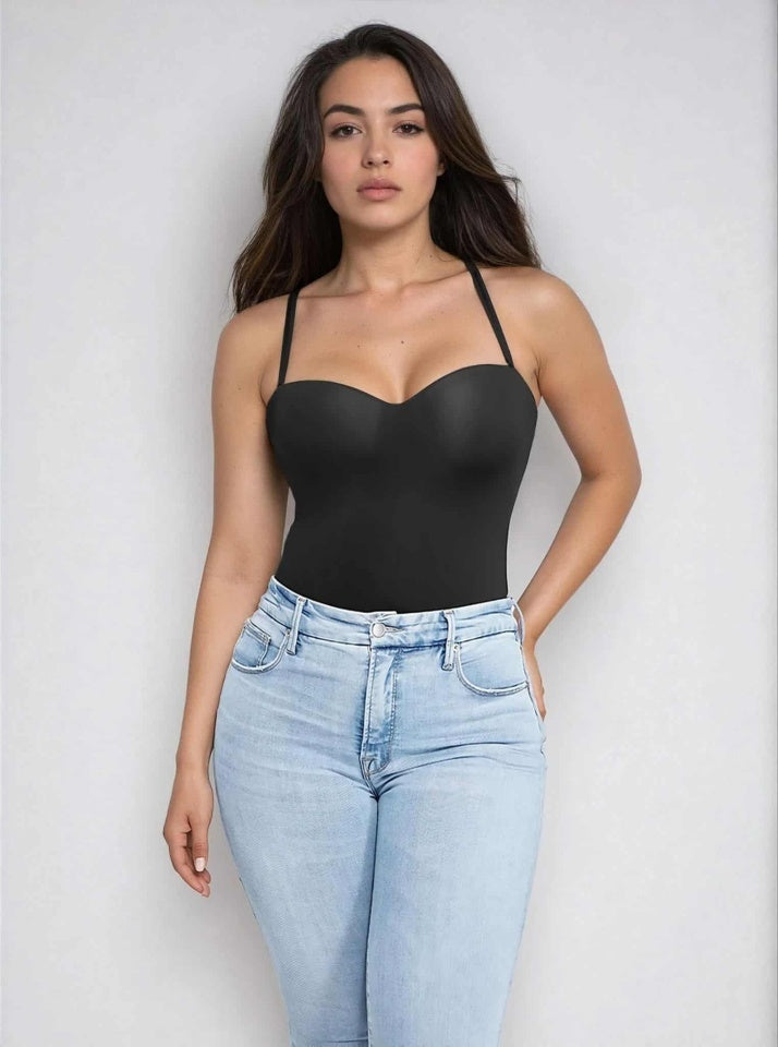 Seamless Thong Bodysuit with Padded Cups