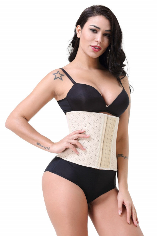 25-Bone Breathable Mini Corset, 25 cm - Nude