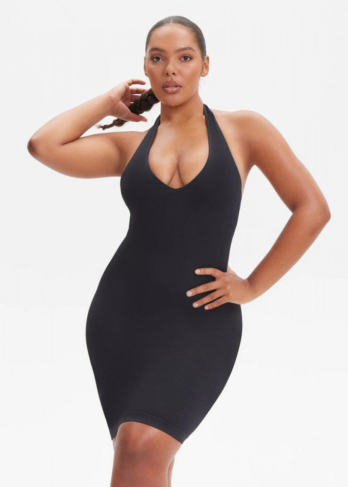 V-Neck Shaping Mini Dress
