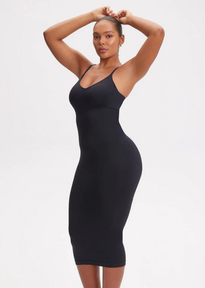 Deep V-Neck Shaping Dress
