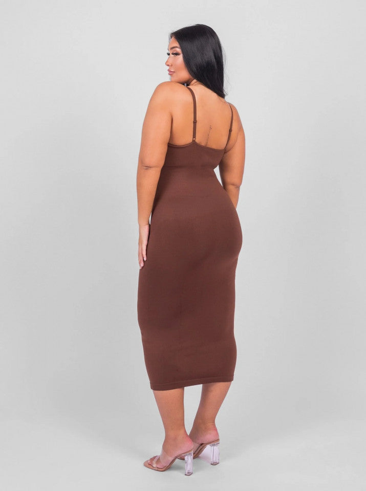 Deep V-Neck Shaping Dress