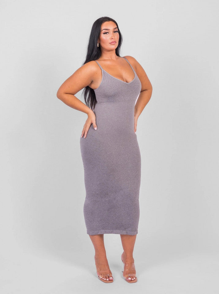 Deep V-Neck Shaping Dress