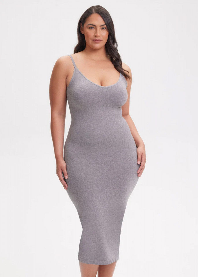 Deep V-Neck Shaping Dress