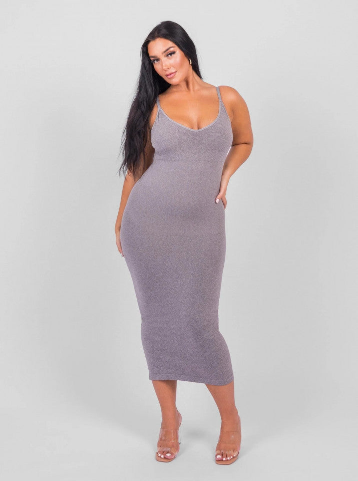 Deep V-Neck Shaping Dress