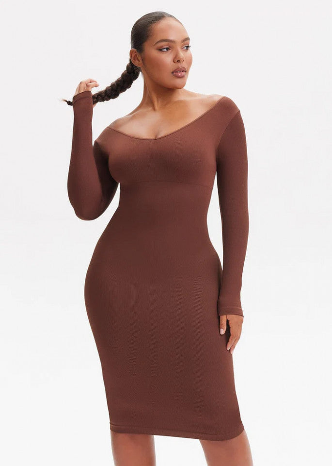Long-Sleeve Shaping Dress