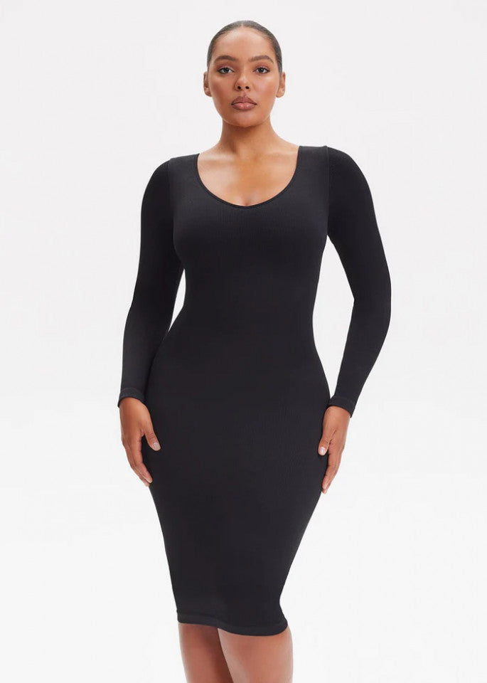 Long-Sleeve Shaping Dress