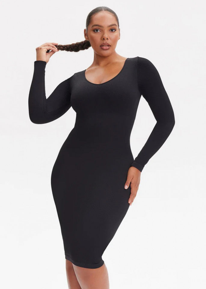 Long-Sleeve Shaping Dress