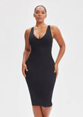 Scoop-Neck Shaping Dress - Black