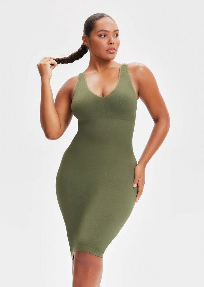 Scoop-Neck Shaping Dress