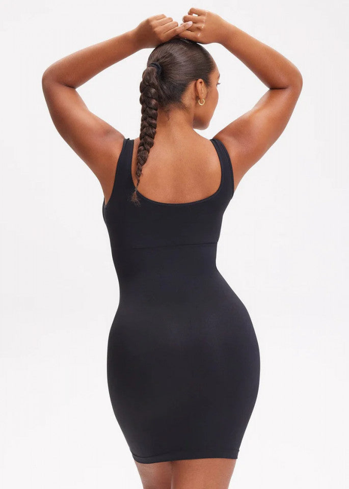 Square-Neck Shaping Mini Dress