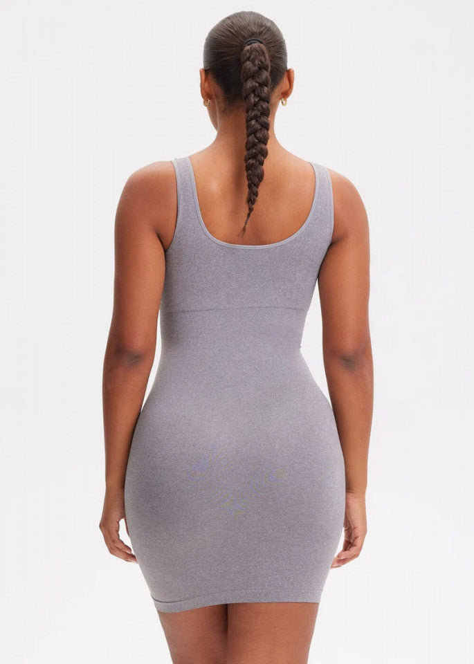 Square-Neck Shaping Mini Dress