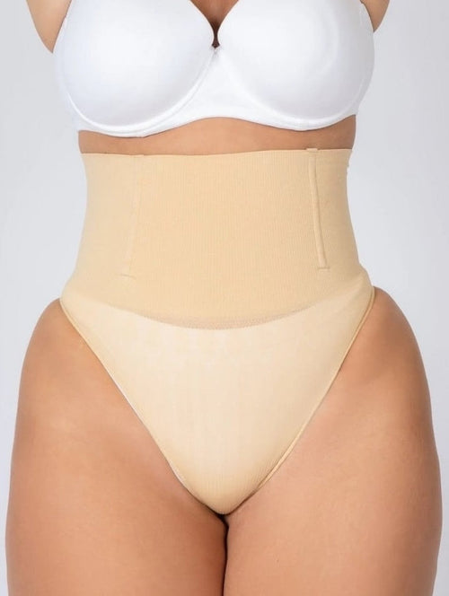 Extra-High-Waist Shaping Thong - Nude