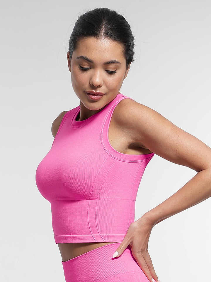 Seamless Crop Top with Built-in Bra